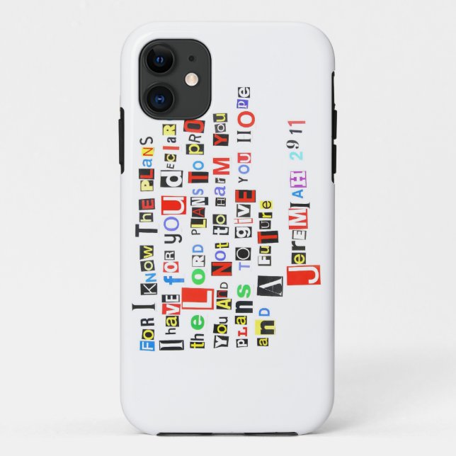 Jeremiah 29:11 Ransom Note Style Case-Mate iPhone Case (Back)