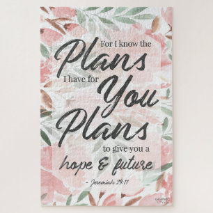 Jeremiah 29:11 Scripture: GraphicLoveShop Jigsaw Puzzle