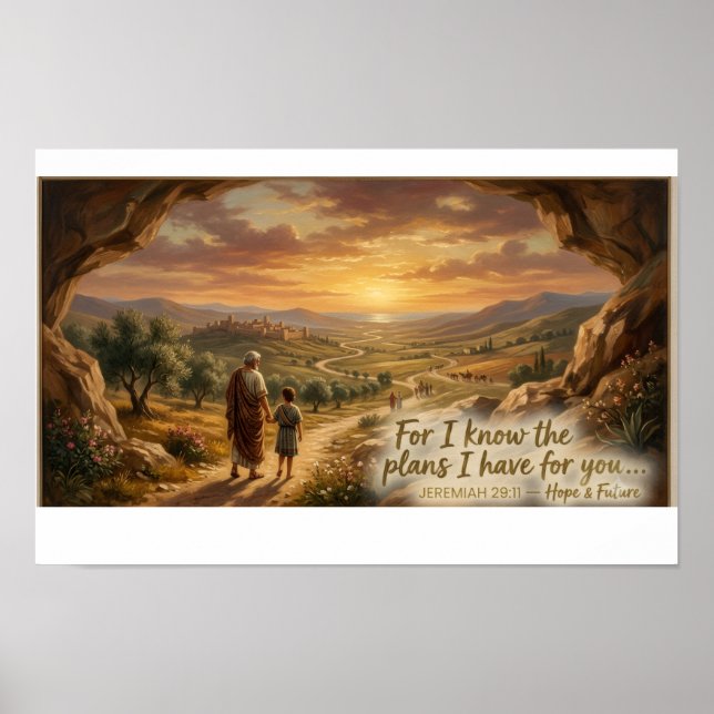 Jeremiah 29:11 Scripture Poster Bible Verse Wall (Front)