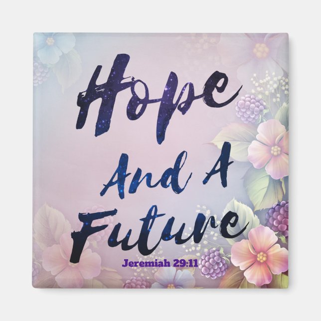 Jeremiah 29:11 Square Magnet (Front)