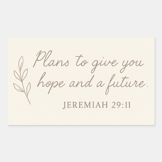 Jeremiah 29:11 Sticker (Front)