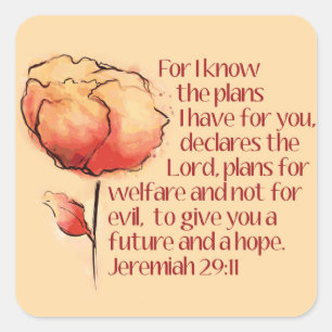 Jeremiah 29:11 Sticker -- For I know the plans...