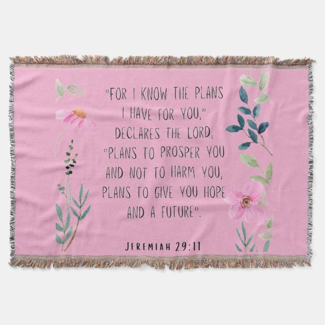 Jeremiah 29:11  throw blanket (Front)