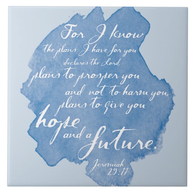 Jeremiah 29:11 Tile Art, Bible Verse Home Decor (Front)