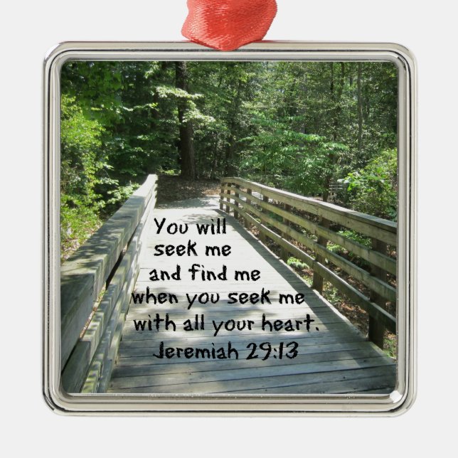 Jeremiah 29:13 metal ornament (Front)