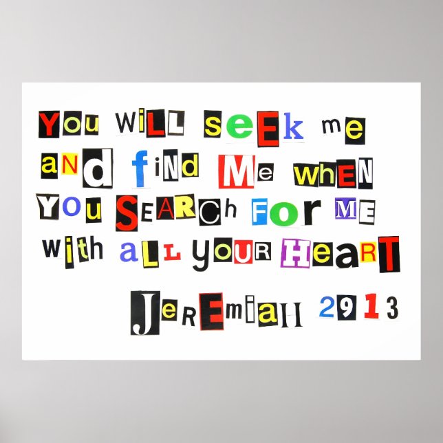 Jeremiah 29:13 Ransom Note poster (Front)