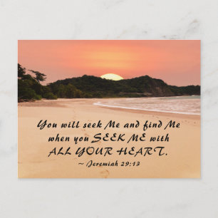 Jeremiah 29:13 Seek Me with All Your Heart Bible Postcard