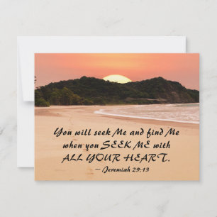 Jeremiah 29:13 Seek Me with All Your Heart Flat Card