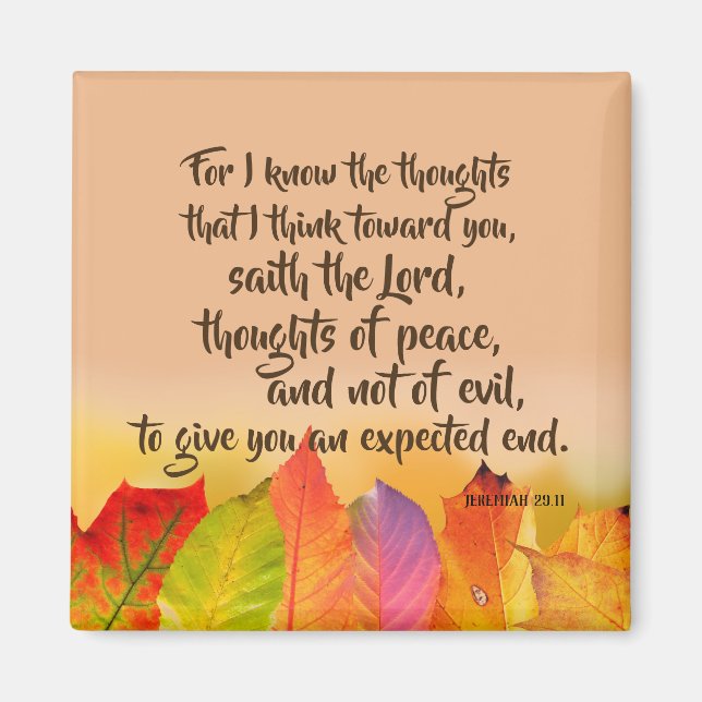 Jeremiah 29 Bible Verse Quote Magnet (Front)