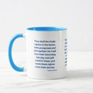 Jeremiah 31:13 KJV Bible Verse Two-Tone Mug