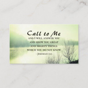 Jeremiah 33:3 Call to Me and I will Answer You Business Card