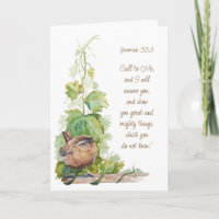 Jeremiah 33:3 Call to Me Bible Verse Wren Bird