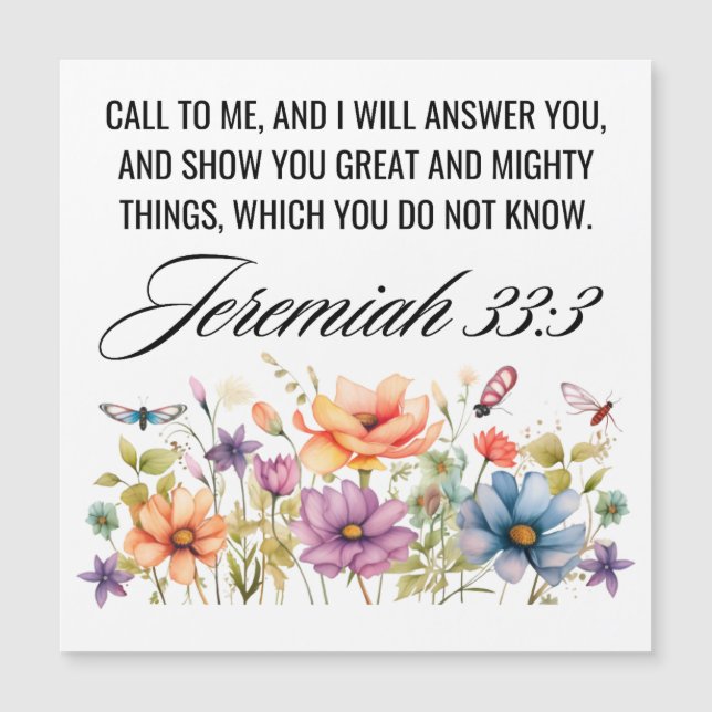 Jeremiah 33:3 Call to Me Wildflowers Scripture (Front)