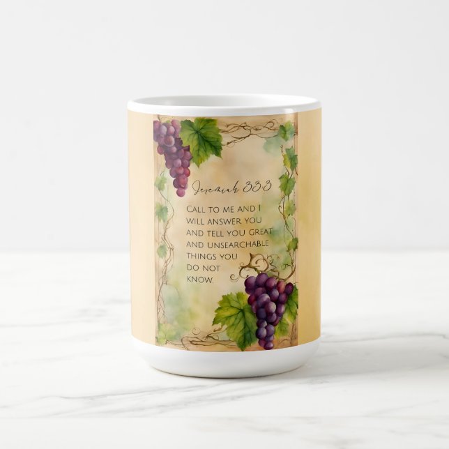 Jeremiah 33:3 Christian Bible Verse Coffee Mug (Center)