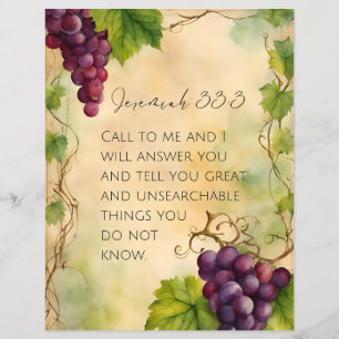 Jeremiah 33:3 Christian Bible Verse Flyer