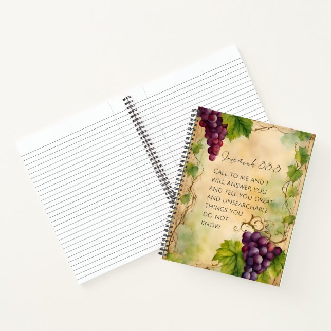 Jeremiah 33:3 Christian Bible Verse Notebook (Inside)