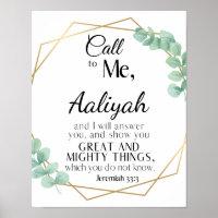 Jeremiah 33:3 Eucalyptus Scripture Personalise