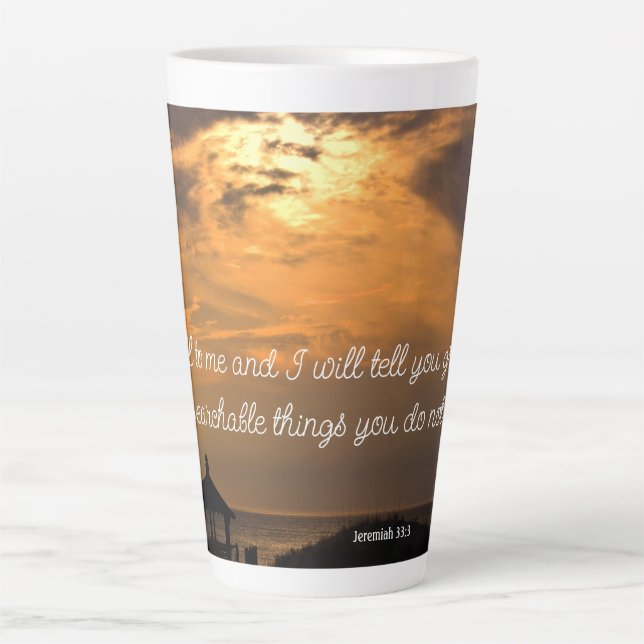 Jeremiah 33:3 Latte Mug (Front)