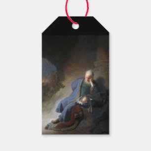 Jeremiah Lamenting on Fall of Jerusalem, Rembrandt Gift Tags