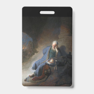 Jeremiah Lamenting on Fall of Jerusalem, Rembrandt ID Badge