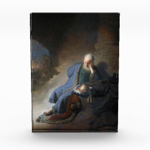 Jeremiah Lamenting on Fall of Jerusalem, Rembrandt Photo Block