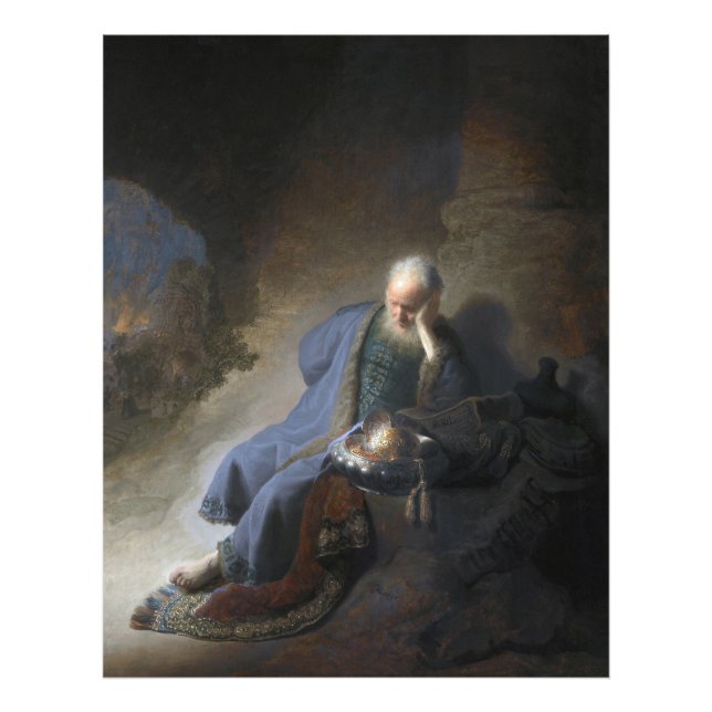 Jeremiah Lamenting on Fall of Jerusalem, Rembrandt Photo Print (Front)