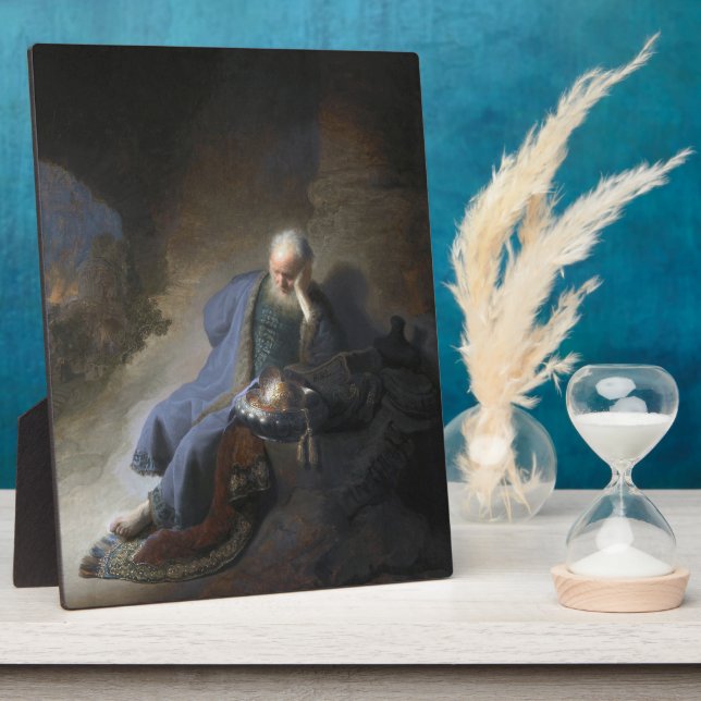 Jeremiah Lamenting on Fall of Jerusalem, Rembrandt Plaque (Side)