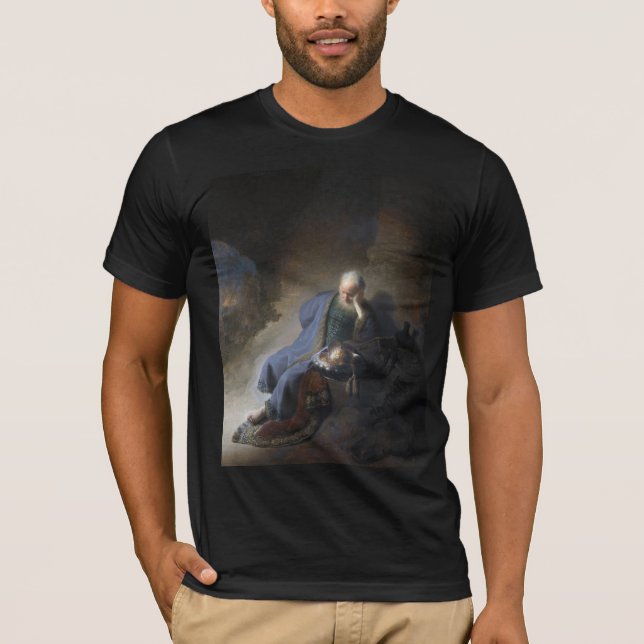 Jeremiah Lamenting on Fall of Jerusalem, Rembrandt T-Shirt (Front)