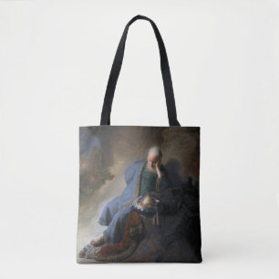 Jeremiah Lamenting on Fall of Jerusalem, Rembrandt Tote Bag