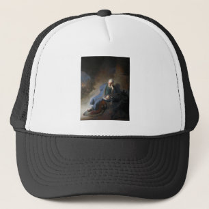 Jeremiah Lamenting on Fall of Jerusalem, Rembrandt Trucker Hat