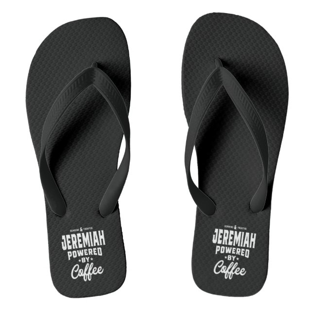 Jeremiah Personalised Name Birthday Gift Thongs (Footbed)