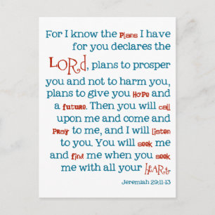 Jeremiah Plans Christian Bible Quote Card Notecard