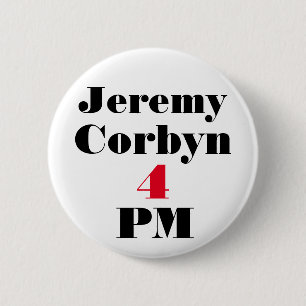 "Jeremy Corbyn 4 PM" (Prime Minister) Button Badge
