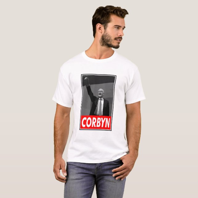 Jeremy Corbyn black and white T-Shirt (Front Full)