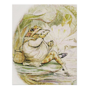 Jeremy Fisher Eats Lunch by Beatrix Potter Poster