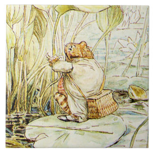 Jeremy Fisher on a Lily pad by Beatrix Potter Ceramic Tile