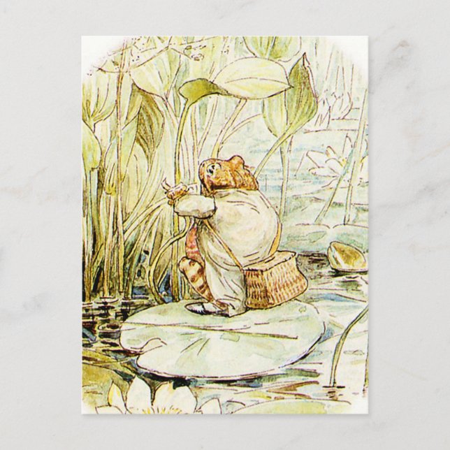 Jeremy Fisher on a Lily pad by Beatrix Potter Postcard (Front)