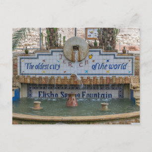 Jericho Elisha Spring fountain view postcard