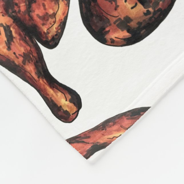 Jerk Chicken Caribbean West Indian Jamaican Food Fleece Blanket (Corner)