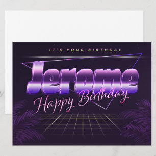 Jerome Name Vorname lila retro Karte Geburtstag Card