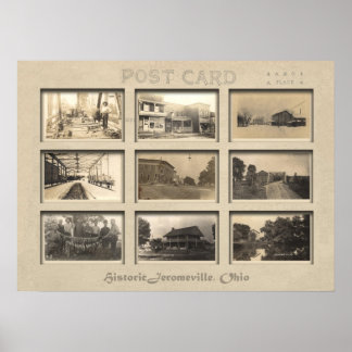 Jeromesville , Ohio Vintage Postcard collage Poster