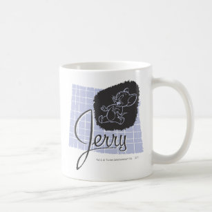 Jerry Black and Blue Script Coffee Mug