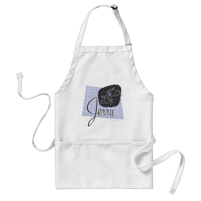 Jerry Black and Blue Script Standard Apron (Front)
