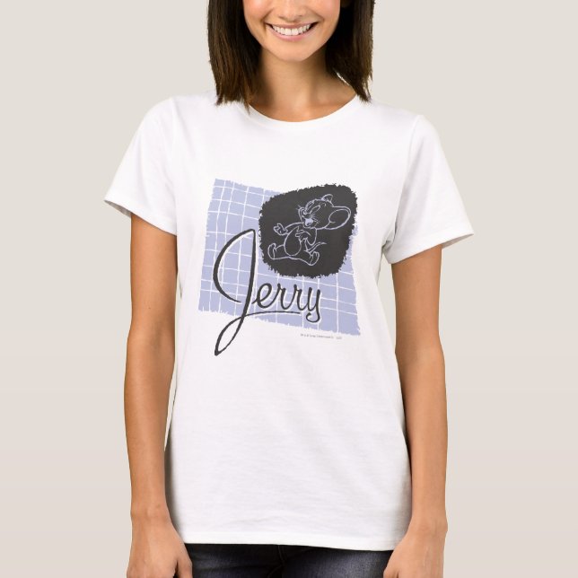 Jerry Black and Blue Script T-Shirt (Front)
