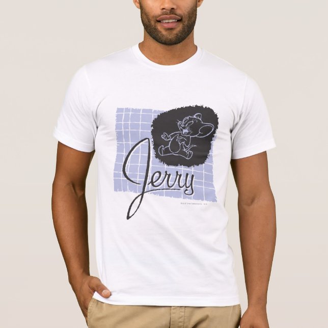 Jerry Black and Blue Script T-Shirt (Front)