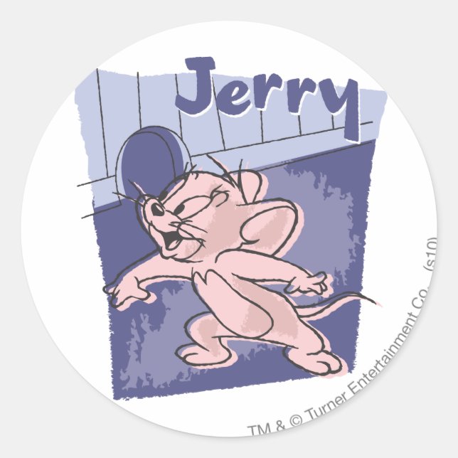 Jerry Blue Classic Round Sticker (Front)