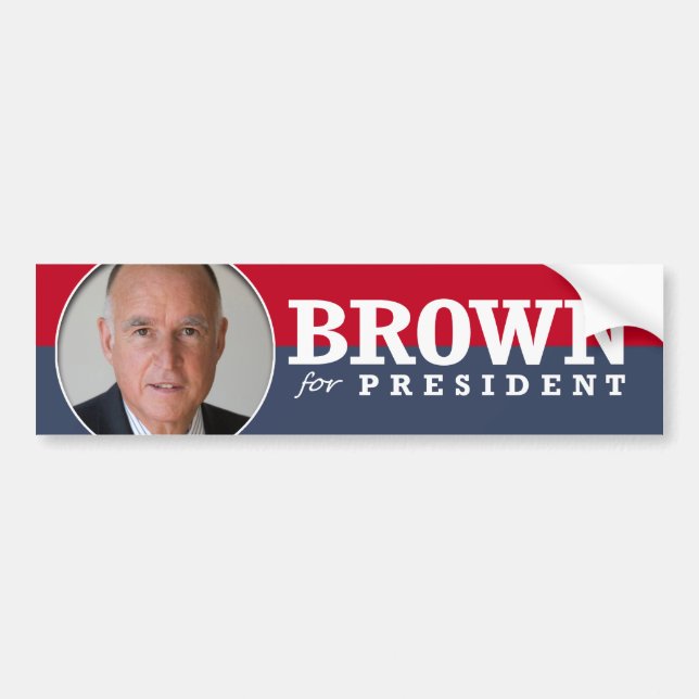 JERRY BROWN 2016 BUMPER STICKER (Front)