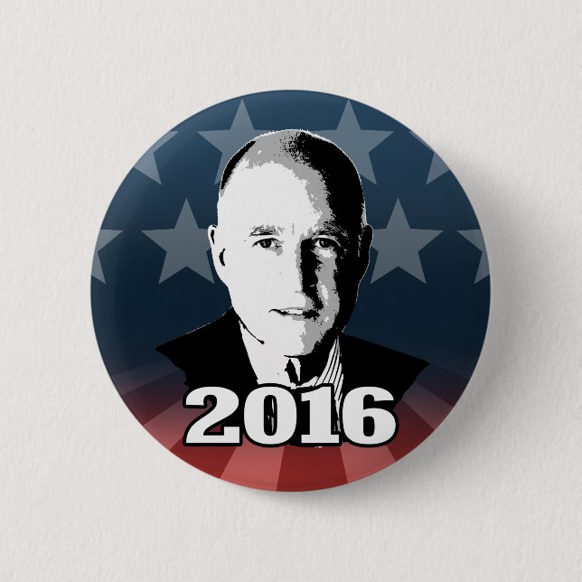 JERRY BROWN 2016 Candidate 6 Cm Round Badge (Front)