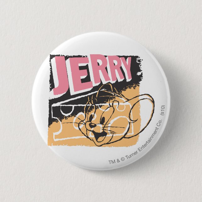 Jerry Face on Cheese 6 Cm Round Badge (Front)