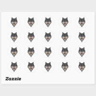 Jerry Garcia wolf  Classic Round Sticker
